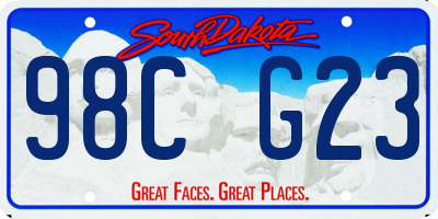 SD license plate 98CG23