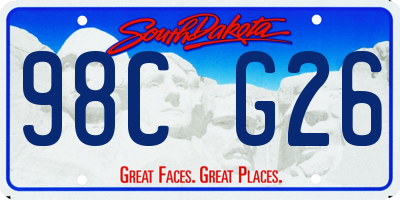 SD license plate 98CG26