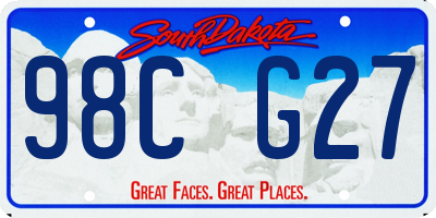 SD license plate 98CG27