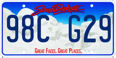SD license plate 98CG29