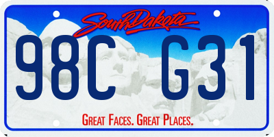 SD license plate 98CG31