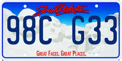 SD license plate 98CG33