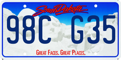 SD license plate 98CG35