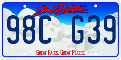 SD license plate 98CG39