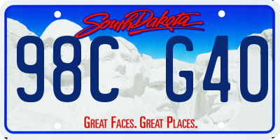 SD license plate 98CG40