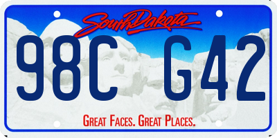 SD license plate 98CG42