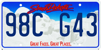 SD license plate 98CG43