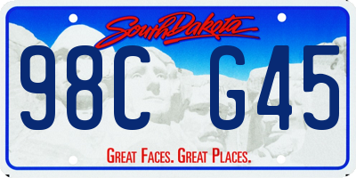 SD license plate 98CG45