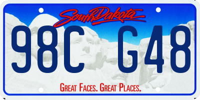 SD license plate 98CG48