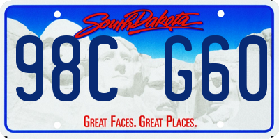 SD license plate 98CG60