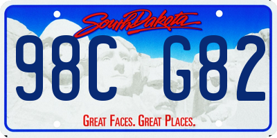 SD license plate 98CG82