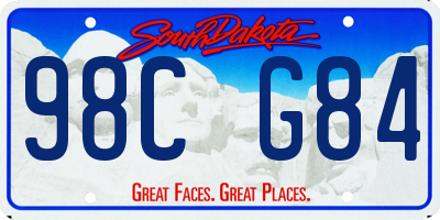 SD license plate 98CG84