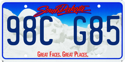 SD license plate 98CG85