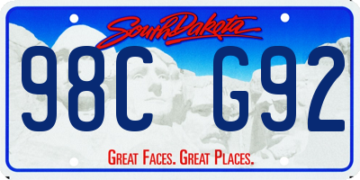 SD license plate 98CG92