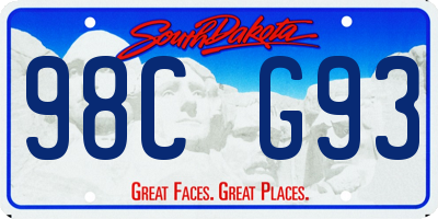 SD license plate 98CG93