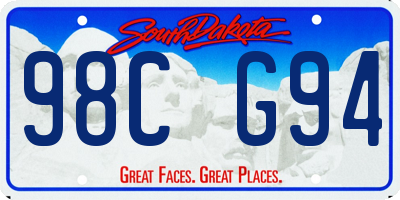SD license plate 98CG94