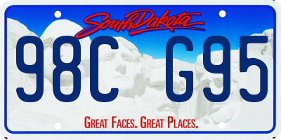 SD license plate 98CG95