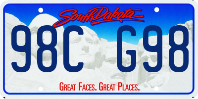 SD license plate 98CG98