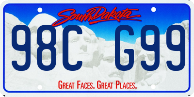 SD license plate 98CG99