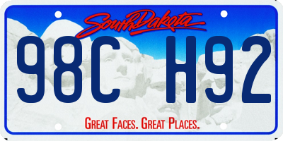 SD license plate 98CH92