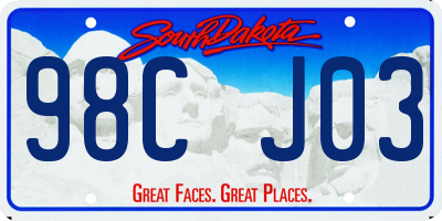 SD license plate 98CJ03