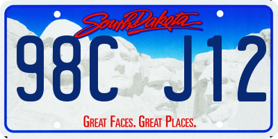 SD license plate 98CJ12