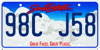 SD license plate 98CJ58