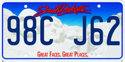SD license plate 98CJ62
