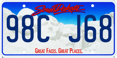 SD license plate 98CJ68