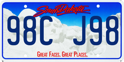 SD license plate 98CJ98