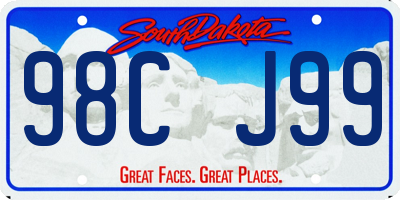 SD license plate 98CJ99