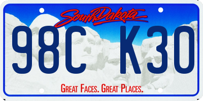 SD license plate 98CK30