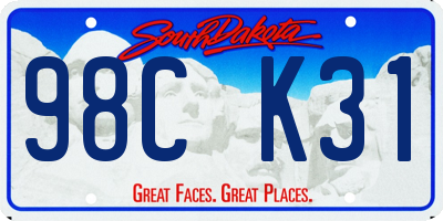 SD license plate 98CK31