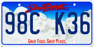 SD license plate 98CK36