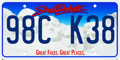 SD license plate 98CK38