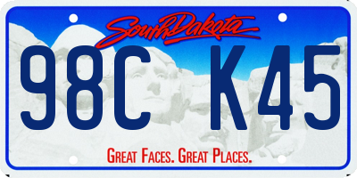 SD license plate 98CK45