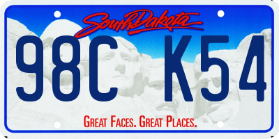 SD license plate 98CK54