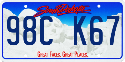 SD license plate 98CK67