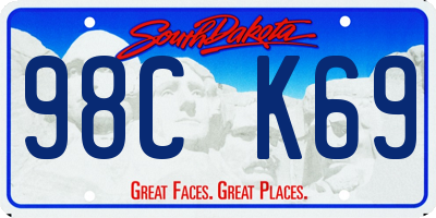 SD license plate 98CK69