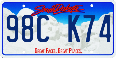 SD license plate 98CK74