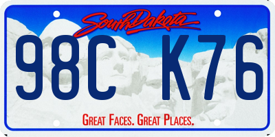 SD license plate 98CK76