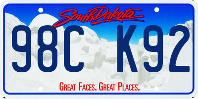 SD license plate 98CK92