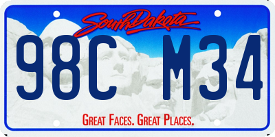 SD license plate 98CM34