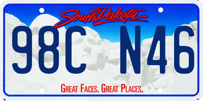 SD license plate 98CN46