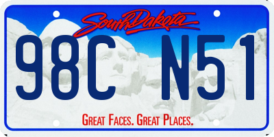 SD license plate 98CN51