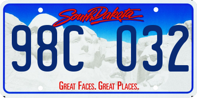 SD license plate 98CO32
