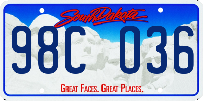 SD license plate 98CO36