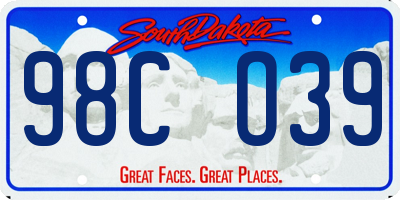 SD license plate 98CO39