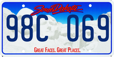 SD license plate 98CO69