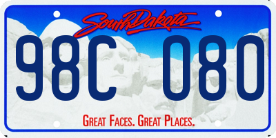 SD license plate 98CO80